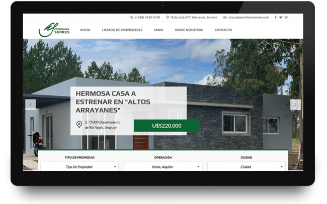 diseño web escribania serres uruguay